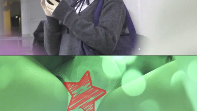 【電車痴かん】顔出し制服JK★またもJC？あるいはJK1!?★文系色白美少女★ジュニア用綿パンツから大量のお漏らし