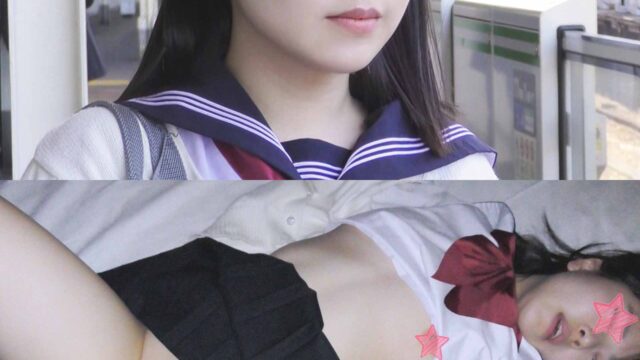 《童顔＆巨乳》【電車チカン】有○架純激似のあどけないFカップJ○がケツ穴舐めさせられてガチ泣き★250本まであと2本★20P還元