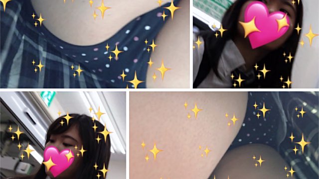 制服チェックミニスカの中はカラフルな水玉模様の紺色生Ｐ JK34s-4K [1.9GB]