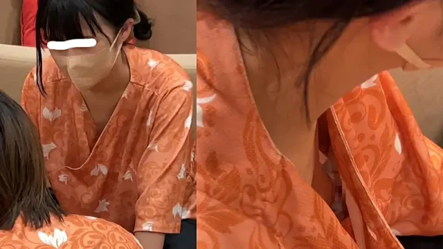 温泉施設での胸チラ01 [382MB]