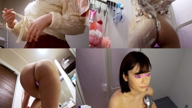 【本気盗撮】アヒル口がかわいい女子大生風のお姉さま 服を押し上げるほどにビンビンに勃起した乳首 無防備なシャワーと着替えを盗撮