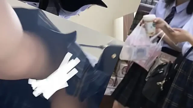 #109 大当たり！眩しい白サテン撮られちゃった制服JKちゃんの逆さ撮り風景 [323MB]