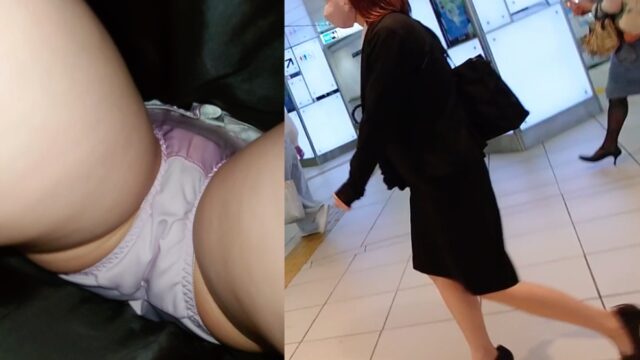 おさな顔OLちゃんが膝丈スカートでP見たくなったのでエレベーターでがっつりエロP撮れました
