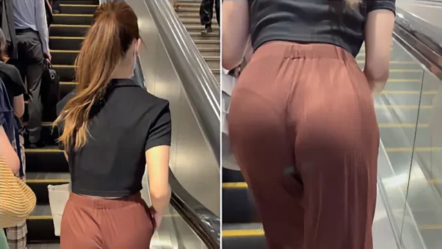 「圧巻のバウンド力 クッキリTラインの最高峰リブニットパンツ(1名)」 [1GB]