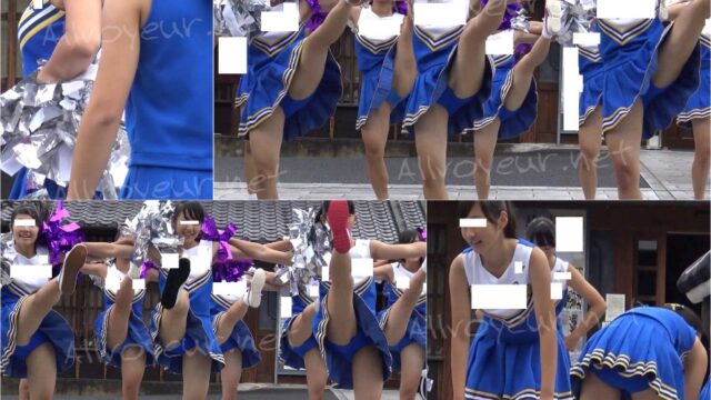 青ユニが眩しい激カワ揃いの応援チアチームパート ①　美少女揃いのハイキック応援演技は最高