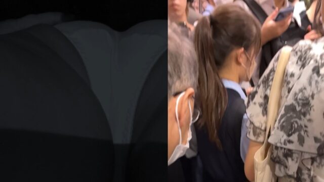 素人痴漢日記８８TRAIN目★超ミニマムポニテ女子の生態