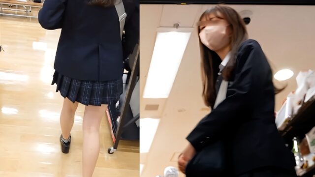 N羽＊美脚JKの逆さカメラバレ睨み・・既にP仕留めた後の背徳感