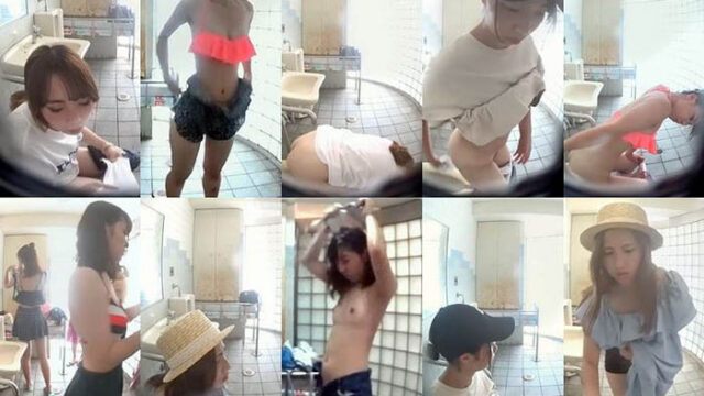 海の共同トイレを撮ってきました！４トイレと着替え美人しかいません