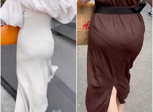 【再販】 《４K・高画質》 No.448「美尻が目立つニットワンピのモデル2選」