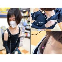 胸チラ動画02　本屋/美人ママの極ゆる乳首胸チラ！！