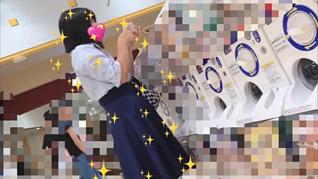 ガチャを楽しむ休日の午後には、重ねをつけずに霜降りブルーグレーに白いドット柄のコットン生Pで！ JK37s-4K [280MB]
