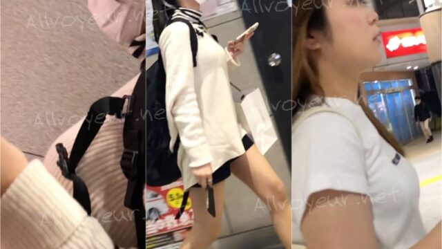【横からの眺め193】 二人の女子大生の横からのオッパイ ！