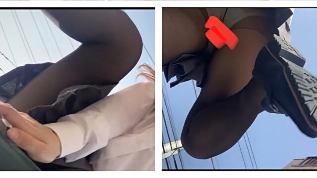 ロングヘアー黒ストッキング制服娘のパンチラ [1.6GB]