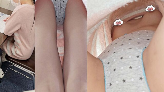 【再販】スレンダーで太ももが超細い可愛い子発見。逆さ撮りするとおっぱいまで丸見えだった