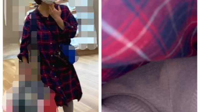 【逆さ撮り4人収録】グレーレギンス脚に興奮し、即ぶっ込み！黒スト脚にも欲情して撮っちゃった