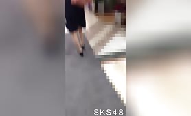 新人ＯＬ逆さ撮り　リクスーの中はもちろんナチュスト白Ｐ