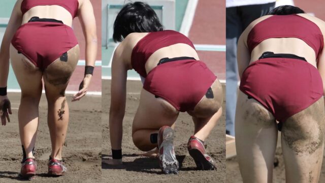 0565_06 2019年全国都道府県別大会 女子A走幅跳６　あずき色ユニフォーム選手