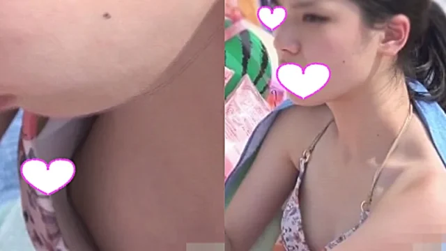真夏のプール！胸チラ美女がサービスしすぎなおっぱい [242MB]