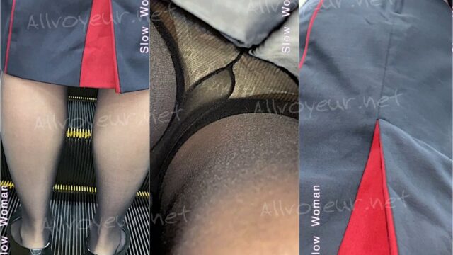 魅惑の制服女子3☆赤スカートを拝見！オシャレな黄色Ｐに大興奮^ ^