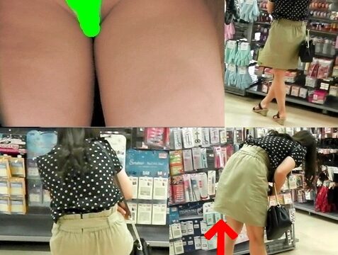 屈む姿は撮り師を虜にさせる