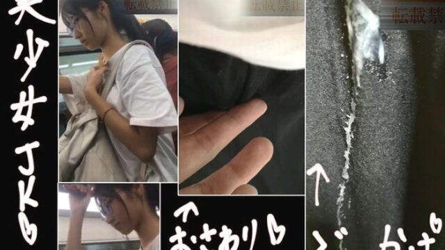 【お触り＆生ぶっかけ】真面目な清楚JKを生オカズ（＋おさわり）