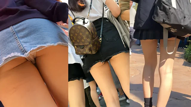 【4Kパンチラ】パンチラ・尻肉4連発☆街撮り素人女子4人☆制服女子・良いとこのお嬢様・今どき女子 [600MB]
