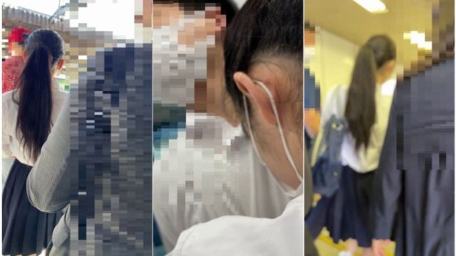 梟の痴漢報告065（ツインテール制服女子に連日痴漢3回目！集団痴漢編）