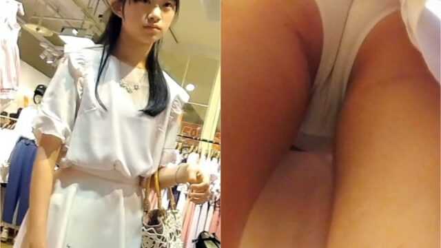 お嬢様っぽい私服美少女ちゃんの白パンを拝見(No.42)