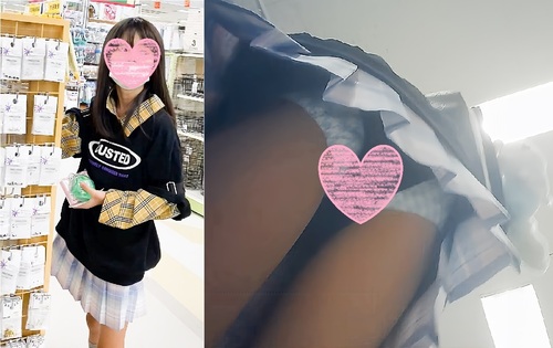 【ロリ逆さ】お買い物中のロリちゃん２人をバッチシ逆さ撮り
