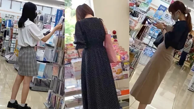 3名のお姉さんスマホで逆さ撮り [397MB]