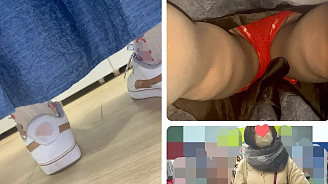 【逆さ撮り4人収録】ショップ内にはオカズパンツのスカート女子がいっぱい！抜きたい人は絶対行って！ [957MB]