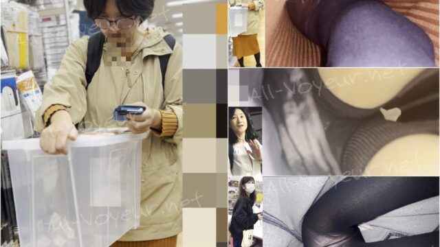 【逆さ撮り4人収録】日常の買い物中のお姉さんたちのパンツをいただき！【素人盗撮】