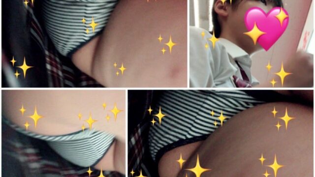 大人気！ 赤チェミニスカの中には黒ストライプ入り白生Pでした JK27-4K