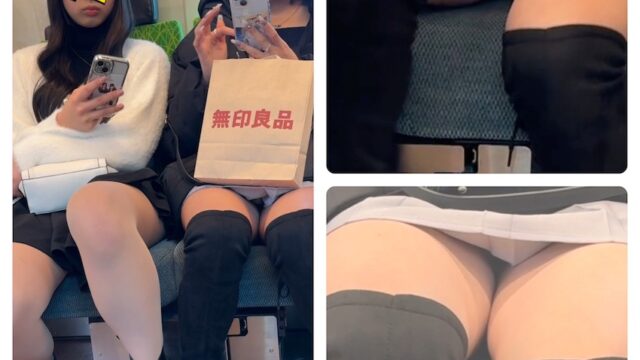 ミニスカからの美脚に勃起寸前！仲良し私服美女のエロ過ぎる対面ミニスカ生脚パンスト562