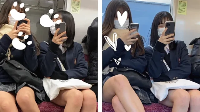 カメラ目線でバレ？仲良しJK風制服美女の対面エロ過ぎるミニスカ生脚197 [477MB]