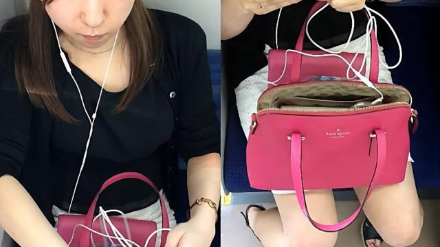 (電車対面）(顔出し）痴女…?撮りバレ…?〇んてぃを撮られていることが分かっているのに…パンストあんよをひろげ続ける人妻OLさん [675MB]