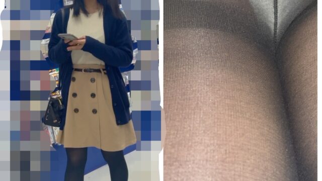 【逆さ撮り3人収録】ミニスカ黒ストちゃんの中身を盗撮 若いパンツは正義！【素人盗撮】