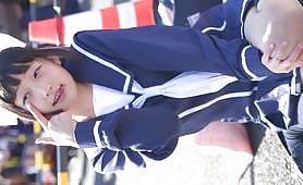 コミックマーケット コスプレ ★天使のような★超美形レイヤーさんの制服パンチラ コミケ