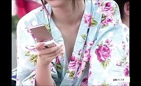 Ｊの浴衣胸チラ