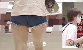 0013街撮りマジでワ○ピースナミ似桃尻短パンちゃん