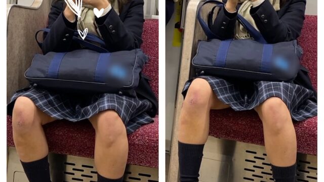 JK風制服美女の対面エロ過ぎる生足美脚253