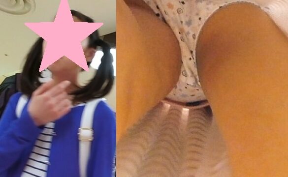 12.ツインテールちゃんの白系プリント柄綿パンツ