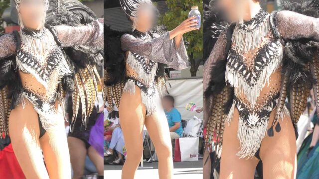 【フェチ動画】2024浅●サンバ速報！スーパーモデル並み脚長の超ハイレグTバックタンガのブラックスワンなサンバダンサー
