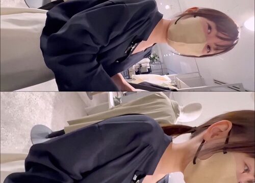 店員チラ☆大人しそうな清楚系激カワ店員さんの乳首ゲット！エッチなパンツでお尻が丸見え！！！
