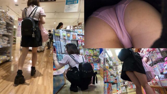 地下アイドル風ロリ系美少女 盗撮風 パンチラ 逆さ撮り 追跡 接写 ローアングル フルHD