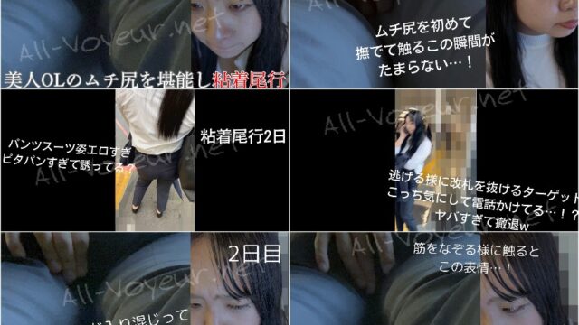 【再販】【触1SP】【別アングル再編集版】電車内での執拗な攻めに、最後は助けを求め… 美人OLのムチ尻を堪能し粘着尾行