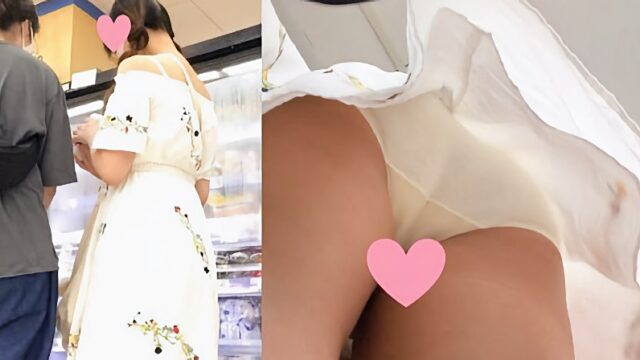 【綿パンツ】白い花柄ワンピースに薄黄色の綿パンツ♡ [452MB]