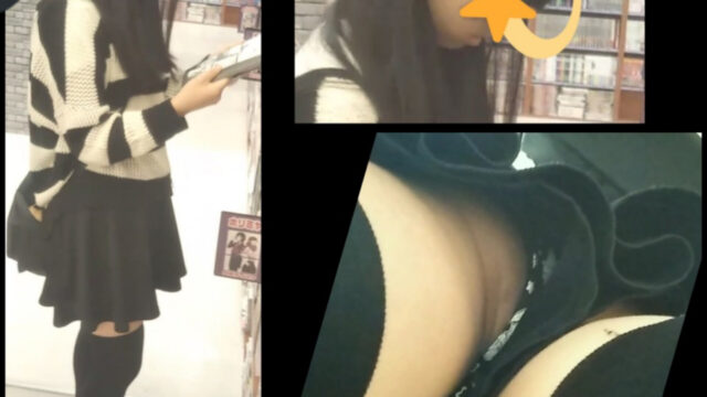 ☆2名セット★友達と一緒に居た私服ちゃん 離れた隙に両者のスカート内部を直下撮り☆逆さ撮り