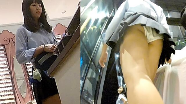 【顔モザイク無】FHD_集団のミニスカJKはエロい!ショッピング中の白Pパンチラを激撮! [879MB]