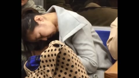 【痴漢】電車で寝てる間におっぱい揉まれまくる